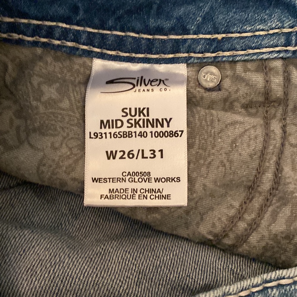 Silver jeans suki mid rise skinny W26/L31 - Picture 5 of 5